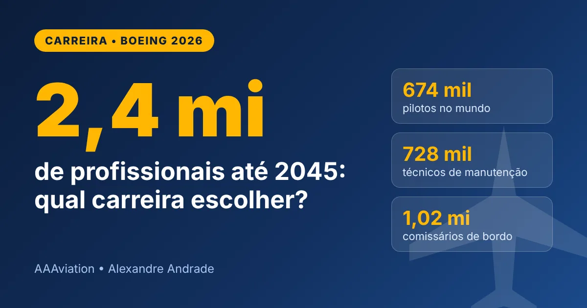 2,4 Milhões de Vagas na Aviação até 2045: o Que o Novo Relatório da Boeing Diz Para a Sua Carreira